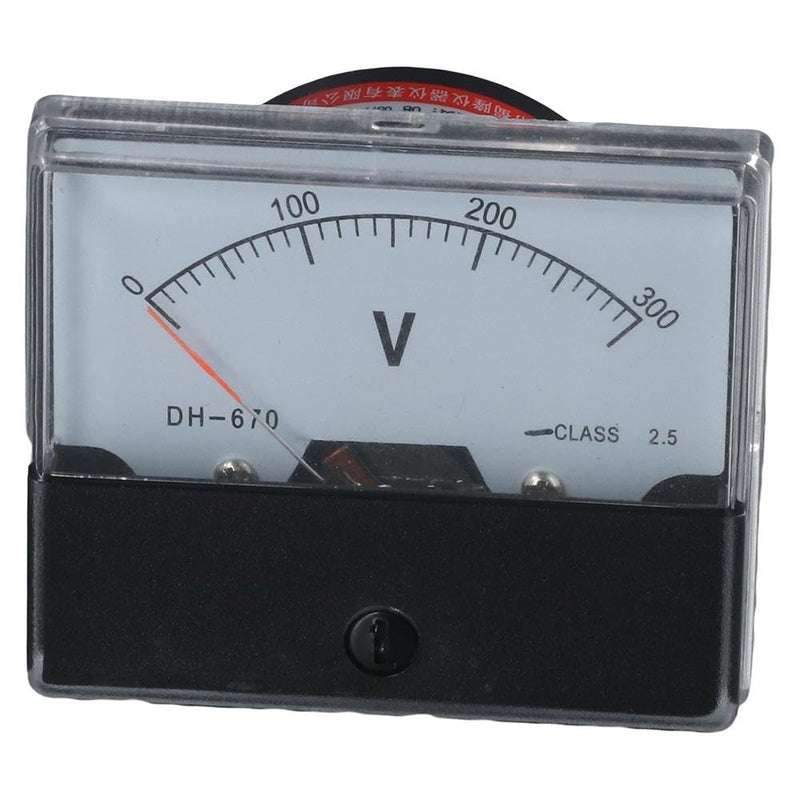 [Australia - AusPower] - Dc Voltmeter 300V Durable ?Plastic Mount Meter Voltmeter Portable Black Volt Analog Panel Electrician 