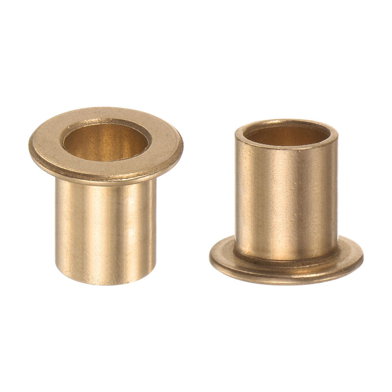 [Australia - AusPower] - 2pcs Flange Bearing Sleeve 8mm Bore 10mm OD 15mm Length 1.2mm Flange Thickness Bronze Bushing Self Lubricating Bushings Sleeve for Industrial Equipment 8mm x 10mm x 15mm 2 