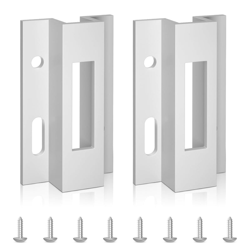 Patio Sliding Door Keeper／Hook Style Latch／E 2124 Latch Lock Replacement Pella,Micron 1200 Series,Viking Doors and Other Sliding Glass Doors,Extruded Aluminum (White) (2 Pack) 2 Pack