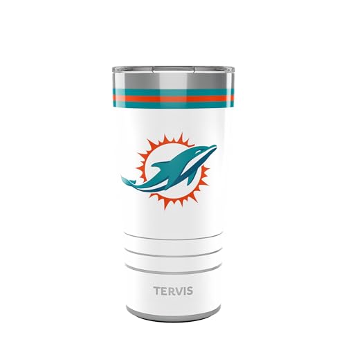 Tervis Traveler NFL Miami Dolphins - Arctic Triple Insulated Tumbler Travel Cup Keeps Drinks Cold & Hot, 20oz, Stainless Steel Multicolor