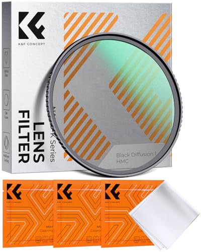 K&F CONCEPT 72mm Black Diffusion 1 Filter Mist Cinematic Effect Filter