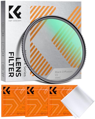 K&F CONCEPT 72mm Black Diffusion 1/2 Filter Mist Cinematic Effect Filter
