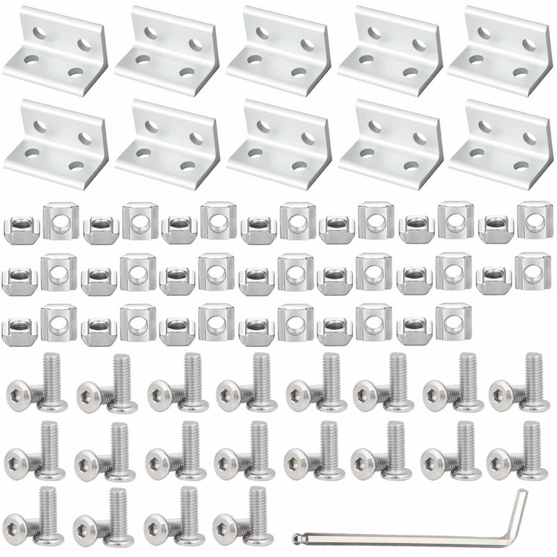 10Set 2040 Corner Bracket Connector for 2040 Aluminum Extrusion Accessories Silver(3625 10Set) 2040 10 Set B