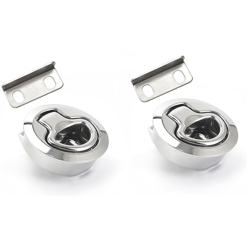 [Australia - AusPower] - Boat Flush Pull Hatch Latch, Stainless Steel Marine Slam Latch Lock for RV Trailer Door Locks (2, White) 