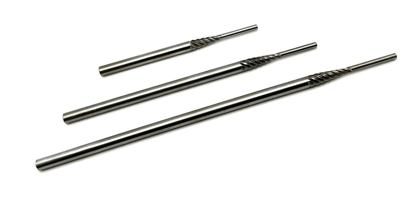[Australia - AusPower] - 3 Piece Porting Mandrel Set with 4”, 6” & 8" High Speed Steel Coarse Thread Extra Shank Length Cartridge and Spiral Roll Mandrels Porting Mandrel Set 4", 6" & 8" 