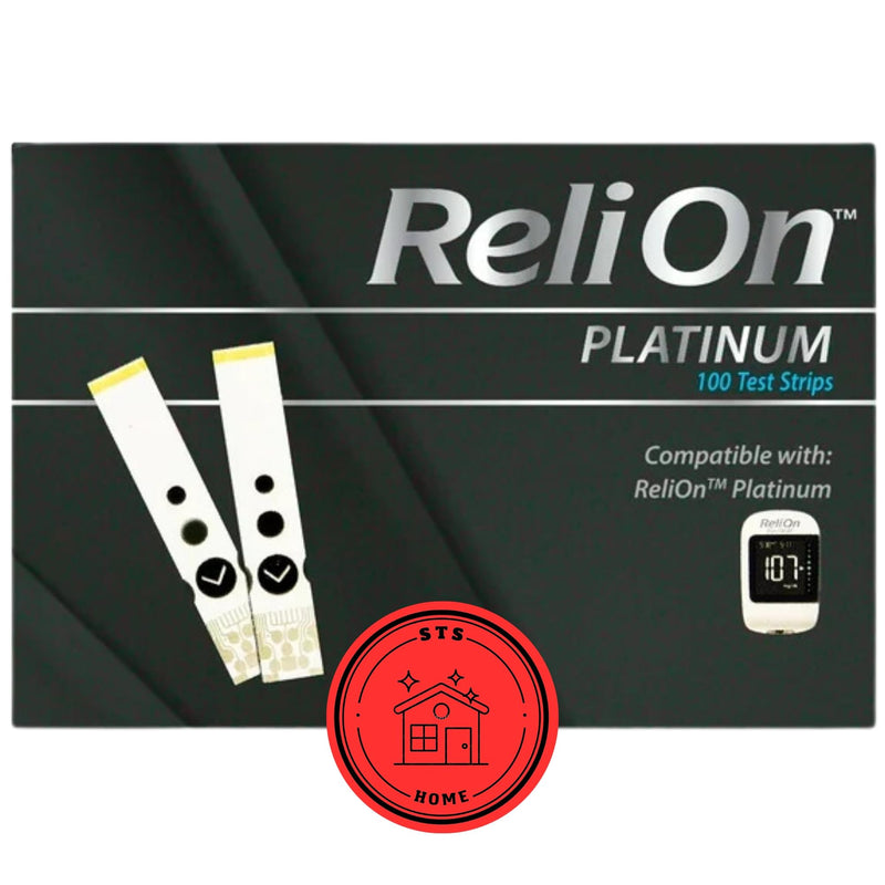 Platinum Blood Glucose Test Strips | Blood Glucose Test Strip | Blood Sugar Test Strips | Platinum Test Strips 100 Count + STS Sticker.