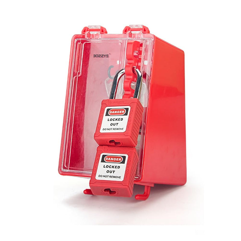 [Australia - AusPower] - Lockout Tagout Lock Box Group Padlock Box Wall-Mounted Locks Lock Out Tag Out Station 8 Locking Positions &1 Key Slot 