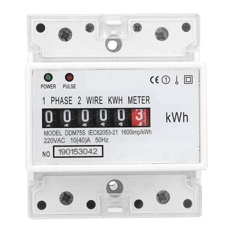 [Australia - AusPower] - Digital Electric Meter, Electricity Usage Monitor, Single Phase Din Rail kwh Meter, 4P LED Power Consumption Meter, DDM75S 10 to 40A 