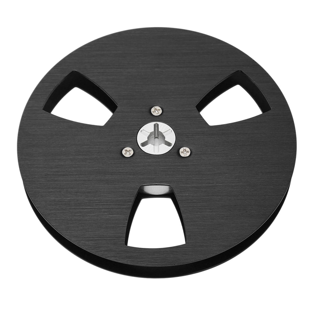 [Australia - AusPower] - 1/4 5 inch Empty Tape Reel,3 Holes Universal Open Reel Sound Tape Empty Reel,Low Noise Opening Machine Parts (Black) Black 