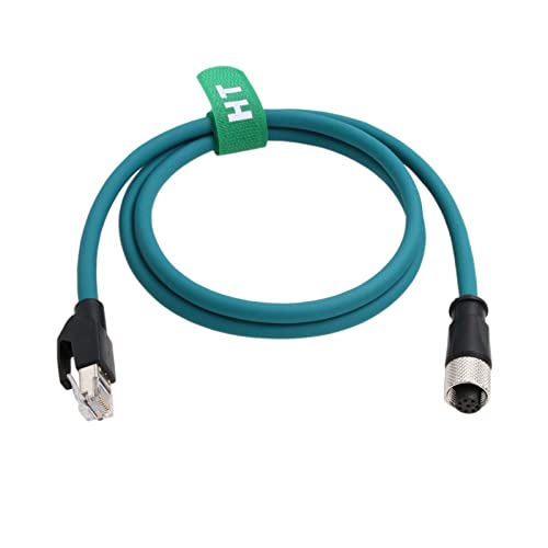 Actuator Sensor Ethernet Network Cable M12 A-Coded 8 Pin Female to RJ45 Cat-7e Patch Cord for Industrial Profibus Automation Application 30cm