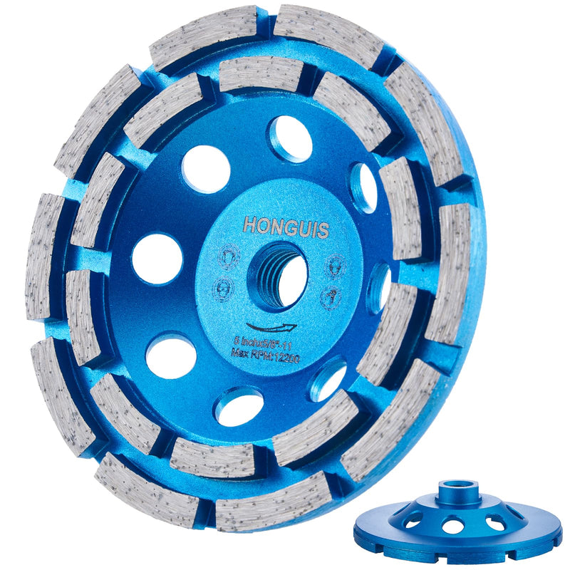 [Australia - AusPower] - 5 Inch Diamond Cup Grinding Wheel,5/8"-11 Arbor Concrete Grinder Wheel Double Row for Concrete Masonry Granite Marble Stone 5 Inch 