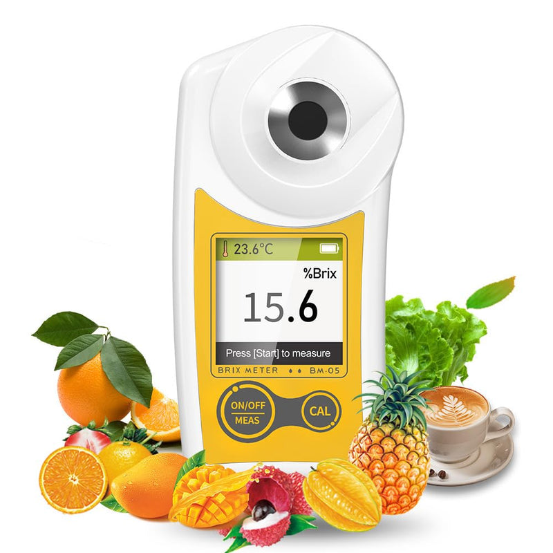 [Australia - AusPower] - Digital Brix Refractometer Flagfront brix Meter Refractometer USB C Charging Automatic Temperature Compensation Brix Refractometer Range 0-55%，±0.1% Precision(English Keyboard) 