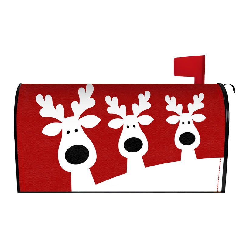[Australia - AusPower] - Merry Christmas Elk Mailbox Cover 21x18 Inch, Red Christmas Reindeer Post Letter Box Covers, New Year Holiday Xmas Magnetic Waterproof Mail Wraps for Outdoor Yard Garden Standard Mailbox Decor Christmas Mailbox Cover-01 