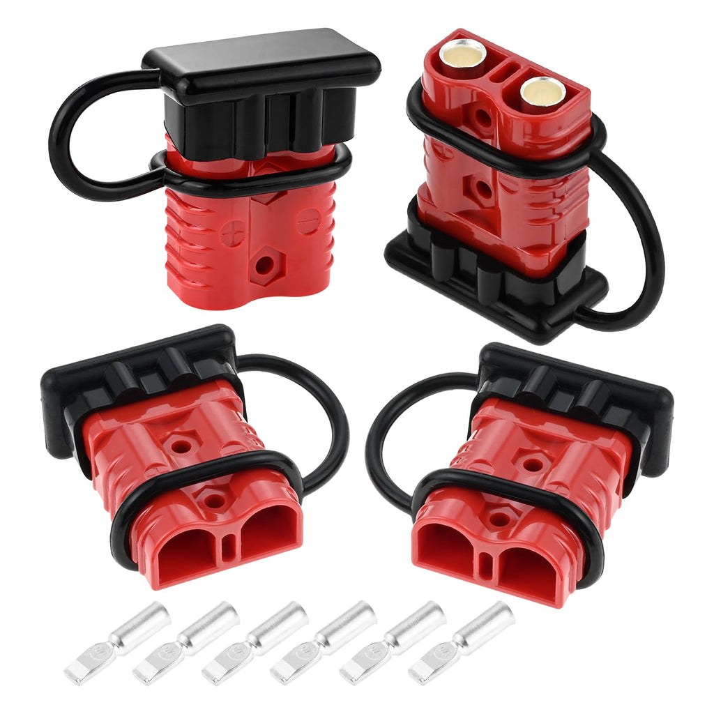 [Australia - AusPower] - gohantee Wire Connector 4 Pack, 175A 12-36V Battery Quick Disconnect Wire Harness Plug Kit for 2 to 4 Gauge Cables, Battery Quick Connect for Car Bike ATV Winches Lifts Motors More - Set of 4, Red 
