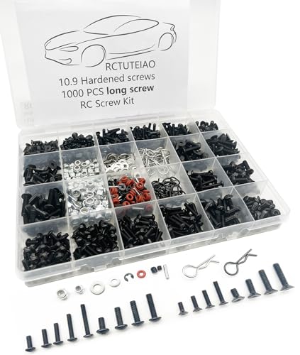 XERIAL RC screw kit with 1000-piece M3 M4 assortment for 1/8 to 1/16 scale RC cars and trucks