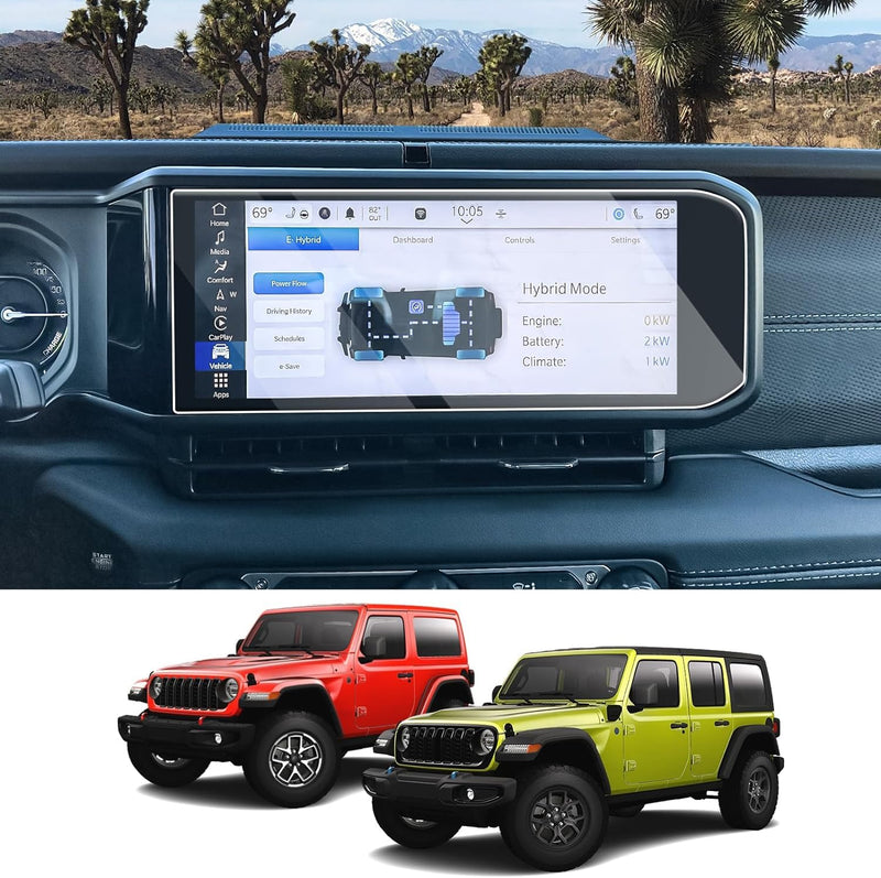 [Australia - AusPower] - CDEFG for 2024 Wrangler JL 12.3-Inch Screen Protector for 2024 Wrangler Rubicon Sahara Sport S Sport Willys Tempered Glass Screen Protector Foils Navigation Radio Touch Screen Display Screen Glass Protector for 2024 Wrangler 12.3IN 