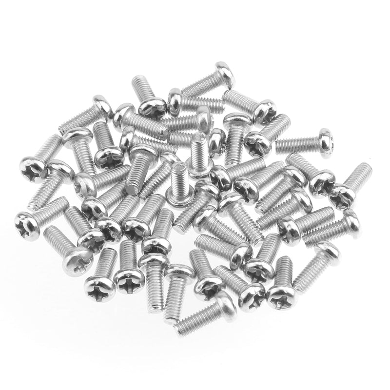 [Australia - AusPower] - 100 Pieces M3 x 8mm, Thread Pitch 0.5mm, 304 Stainless Steel (18-8) Phillips Pan Head Machine Screws, Fully Threaded 