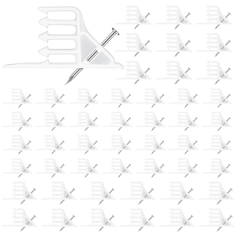 [Australia - AusPower] - Cable Stackers Electrical Cable Staples Wire Stackers Insulated Multi Cable Staple Sort out Electric Cables Efficient Cable Organization for Various Quantities of Cables (50, White) 50 