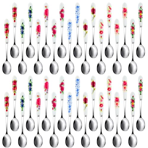 Hushee 36 Pcs Ice Tea Spoon for Tea Party, for Small Coffee Stir Spoons Bar