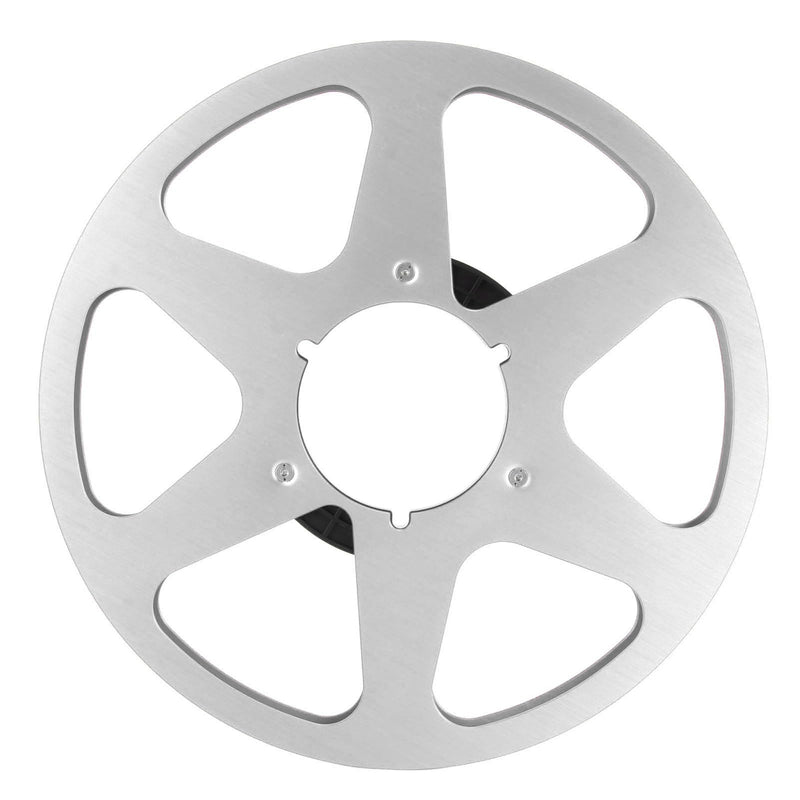 [Australia - AusPower] - 1/4 10.5 Inch Empty Takeup Reel, 6 Hole Open Reel Audio Aluminum Alloy Takeup Reel, Universal Opening Machine Parts for 1/4in Tape (Silver) Silver 