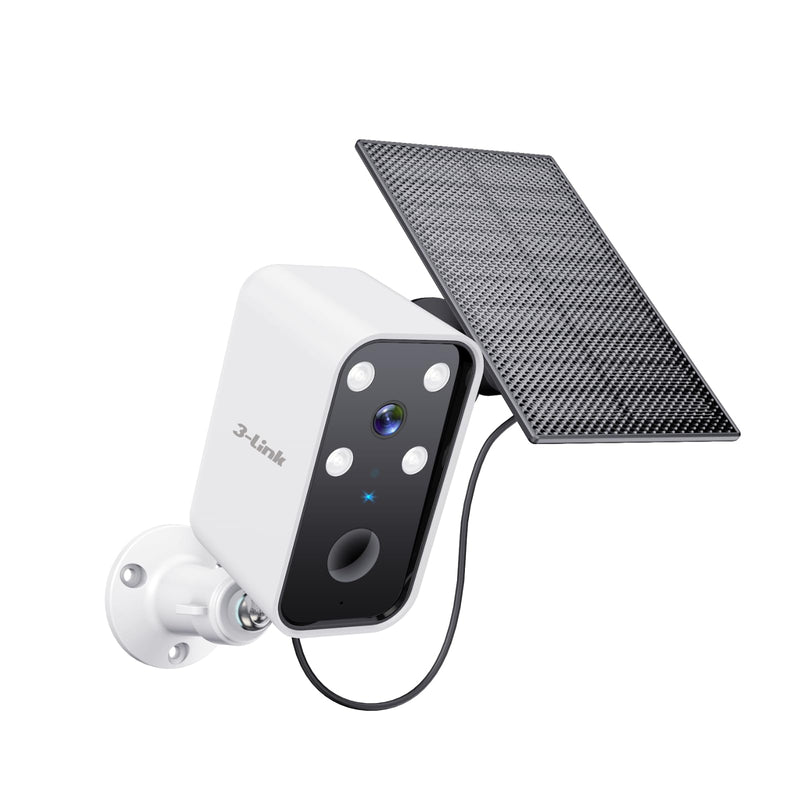 [Australia - AusPower] - 3-Link Solar Camera Outdoor Wireless, Battery Security Cameras with Solar Panel for Home Security, No Monthly Fee, Motion-Activated Spotlight, Motion Detection Alert, Night Vision, Works with Alexa 