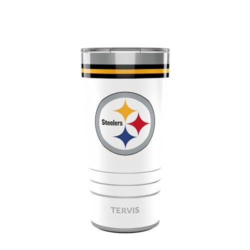 Tervis Traveler NFL Pittsburgh Steelers - Arctic Triple Insulated Tumbler Travel Cup Keeps Drinks Cold & Hot, 20oz, Stainless Steel