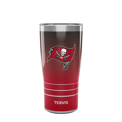 Tervis Traveler NFL Tampa Bay Buccaneers - Ombre Triple Walled Insulated Tumbler Travel Cup Keeps Drinks Cold & Hot, 20oz, Stainless Steel