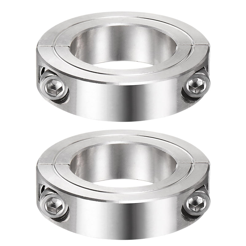 [Australia - AusPower] - 2pcs Shaft Collar for 1-3/8" Rod 2-1/4" OD 9/16" Width 304 Stainless Steel Double Split Axle Clamp-On Collar with Set Screw 1-3/8" Bore 