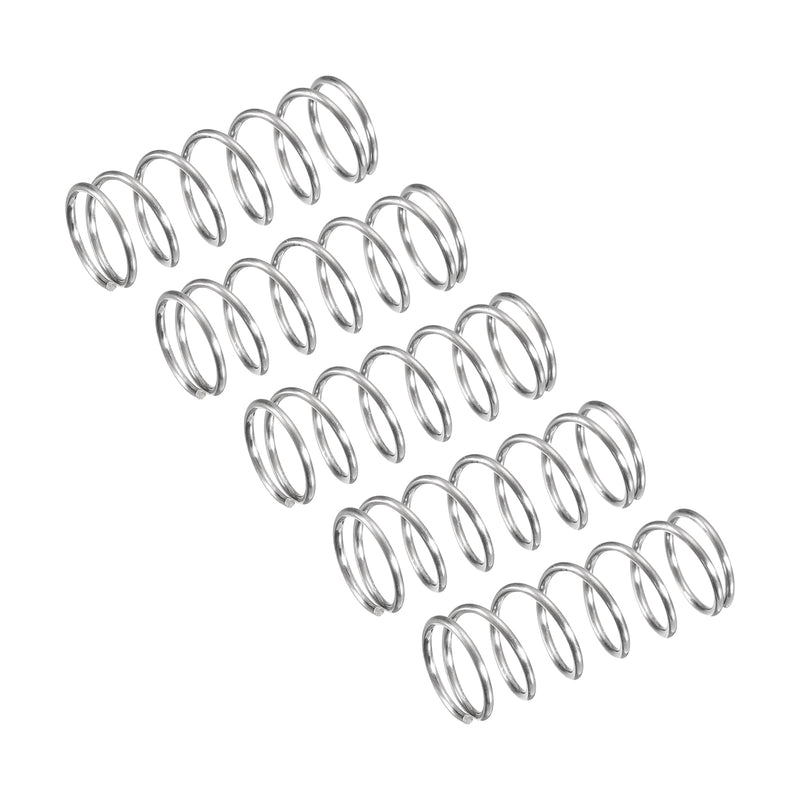 [Australia - AusPower] - uxcell Compression Spring, 5Pcs 304 Stainless Steel, 9mm OD, 0.6mm Wire Size, 25mm Free Length, Silver Tone 0.6mmx9mmx25mm 
