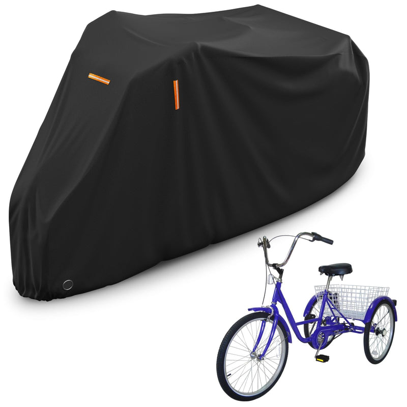 [Australia - AusPower] - AKEfit Adult Tricycle Cover Electric Tricycle Covers, Bike Covers Outdoor Storage Waterproof, Dustproof Bicycle Cover, Windproof Recumbent Trike Cover Black 75"L x 30"W x 44"H 
