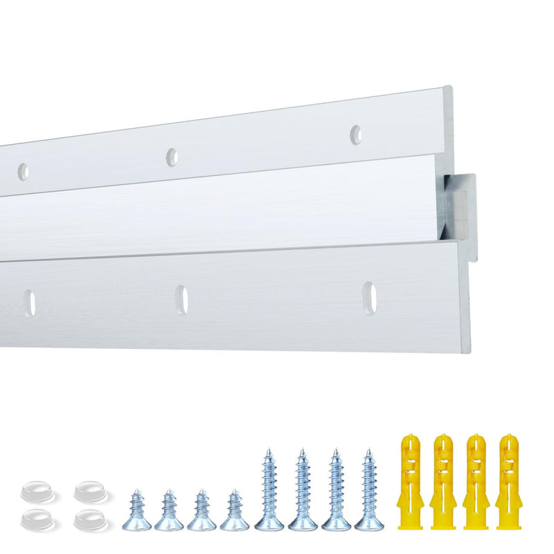 12 Inch French Cleat Hanger, Aluminum French Cleat, Mirror Hanging Hardware, French Cleat Heavy Duty for Panel, Whiteboard, Cabinet, Shelf, Headboard, Art (2 Pairs, Support 80lbs) 12 Inch 2