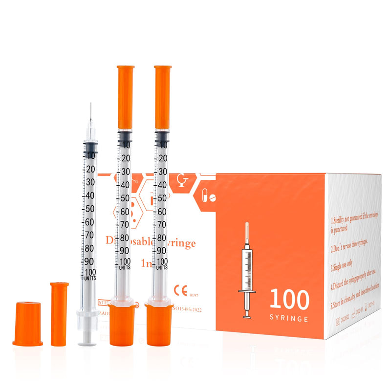 [Australia - AusPower] - U-100 1ml 31ga Disposable Syringe and 31G x 6 mm (1/4") Needle, Lab Dispensing Supplies, 100Pack 31G 1cc 1/4" 6mm 100 pack 