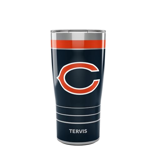 Tervis Traveler NFL Chicago Bears - MVP Triple Insulated Tumbler Travel Cup Keeps Drinks Cold & Hot, 20oz, Stainless Steel Multicolor