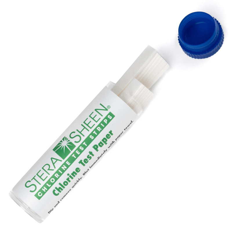 [Australia - AusPower] - Stera-Sheen - Chlorine Test Strips for Testing Restaurant and Food Service Sanitizing Solutions – 10-200 PPM – 1 Vial (100 Strips) 