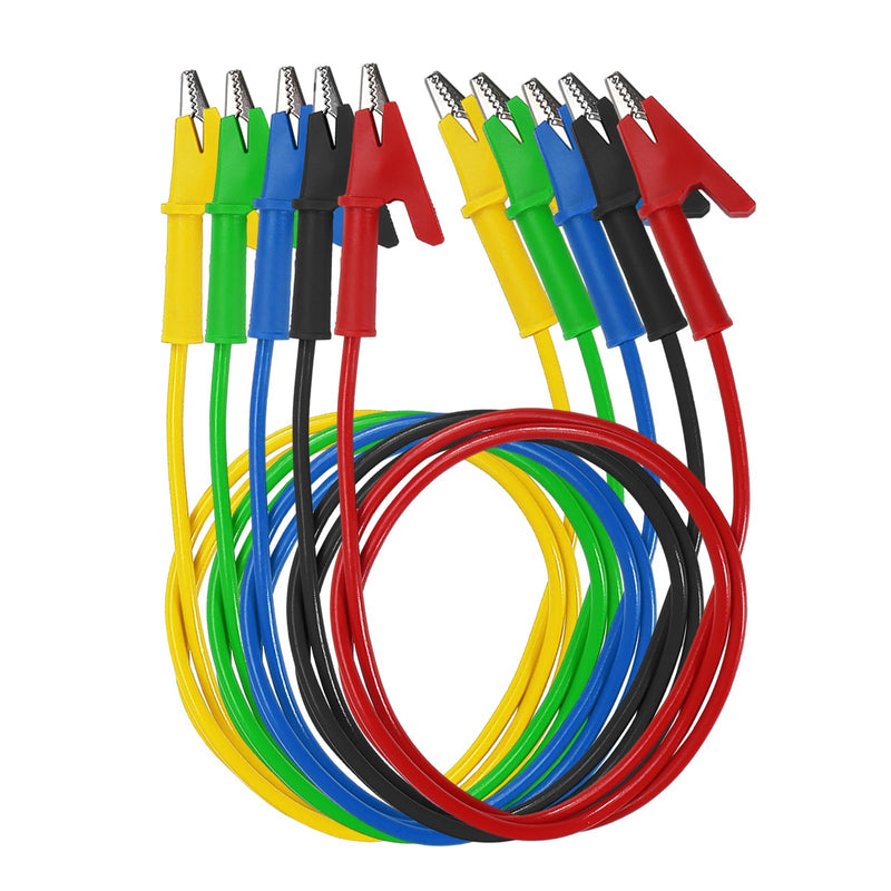 [Australia - AusPower] - 5PCS Alligator Clips Test Leads Dual Ended Crocodile Wire Cable with Insulators Clips Test Flexible Copper Cable for Electrical Testing 3.3ft/1m 