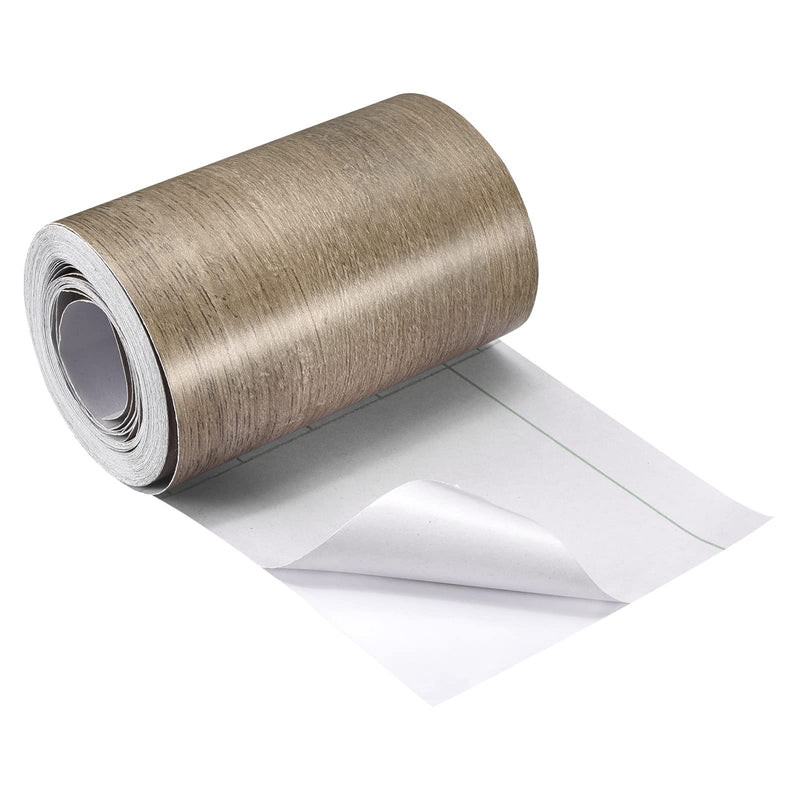 uxcell Wood Grain Tape, 4.72" x16 Ft Wall Paper Border Sticker Self-Adhesive Wood Grain Repair Patch with Scraper for Wall Corner Table Door Sofa Furniture Home Decor (Grey) 4.72"x16Ft Grey