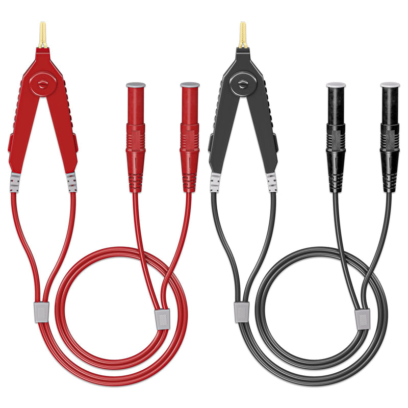 [Australia - AusPower] - Goupchn LCR Meter Test Leads Terminal Kelvin Clips Cable Wires to 4mm Safety Banana Plugs 1.2m/3.94ft for DMM Safety Banana Plug to Alligator Clip 