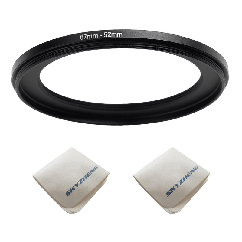 [Australia - AusPower] - 67mm Lens to 52mm Camera Lens Adapter 67mm to 52mm Step Down Ring Adapter Ring for All Brands of UV ND CPL, with Premium Lens Wiping Cloth 2 Pack (67mm-52mm) 67mm-52mm 