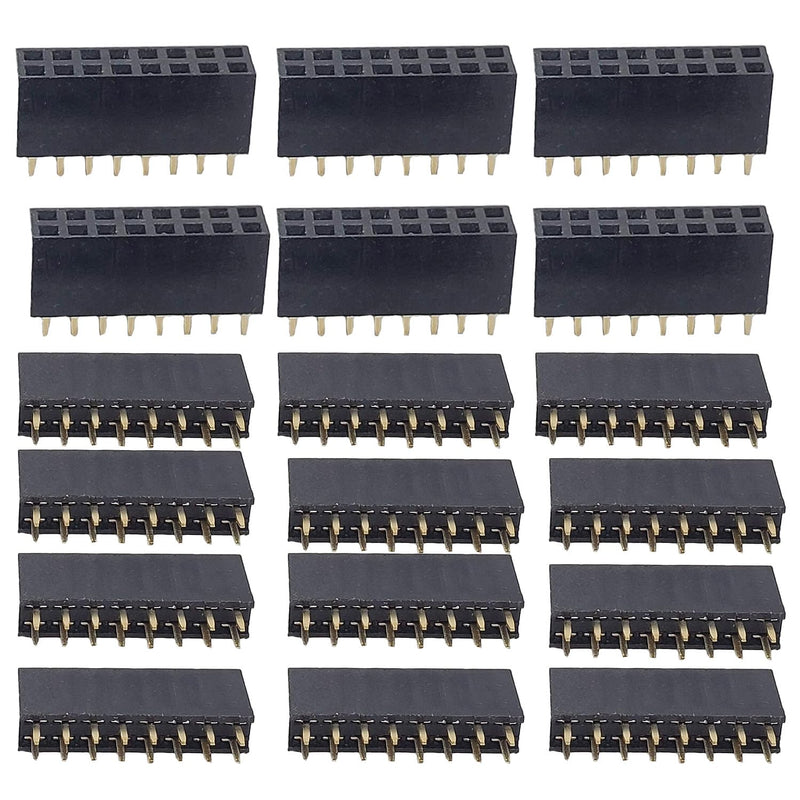 [Australia - AusPower] - 2x8Pin Female Pin Headers 2.54mm Double Rows Row Female PCB Header Connector Female DIP Straight Pin Header Socket 35PCS 2x8Pin 
