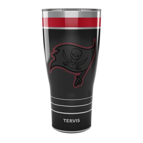 Tervis Traveler NFL Tampa Bay Buccaneers - Night Game Triple Walled Insulated Tumbler Travel Cup Keeps Drinks Cold & Hot, 30oz, Stainless Steel Multicolor