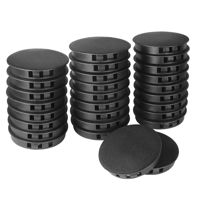 [Australia - AusPower] - 30pcs Plastic Hole Plugs, Snap in Locking Hole Tube Circular Locking Fastener Cover, Insert End Caps for Furniture Fencing Post Pipe - 60mm, Black 60mm | 2-3/8" 30 
