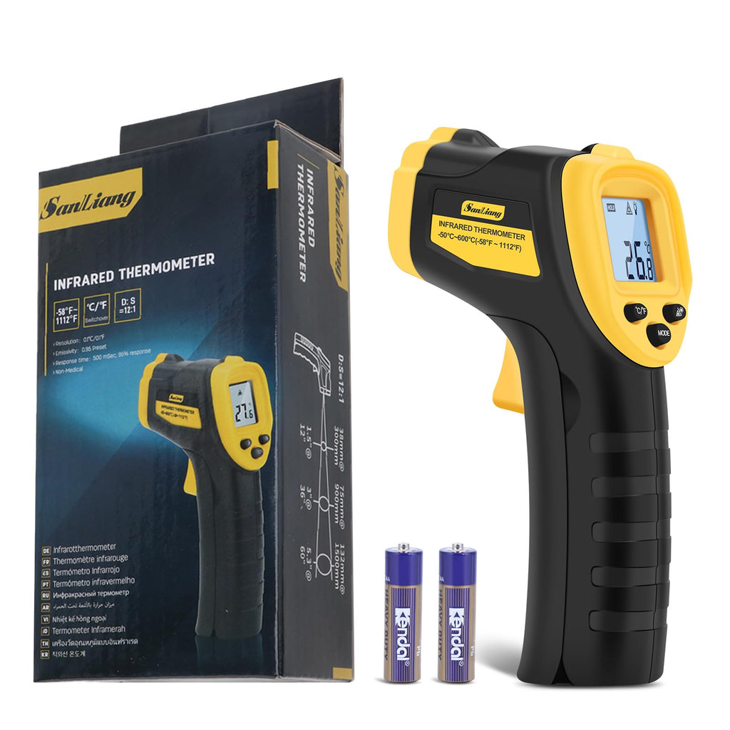 Infrared Thermometer Laser Temperature Gun -58? to 1112? with Adjustable Emissivity & Max and Min Measure Laser Digital IR Thermometer Gun Temp IR Surface Tool Heat Temp Gun for Cooking.