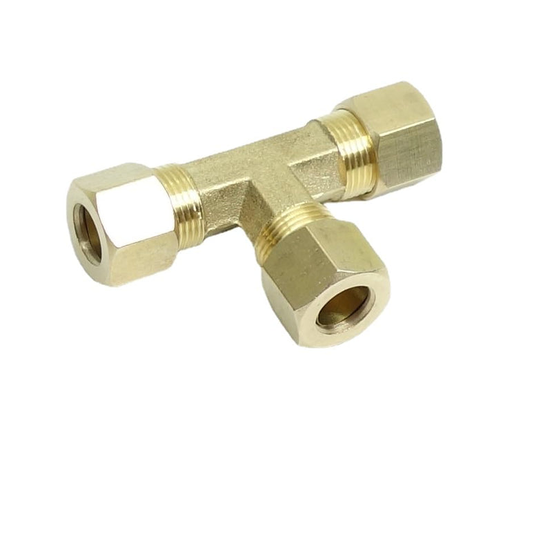 [Australia - AusPower] - 1 Piece Brass Compression T Tube Fitting, Union Tee Connector?3/8" x 3/8" x 3/8" Tube OD Brass Tee 3/8" OD 1 