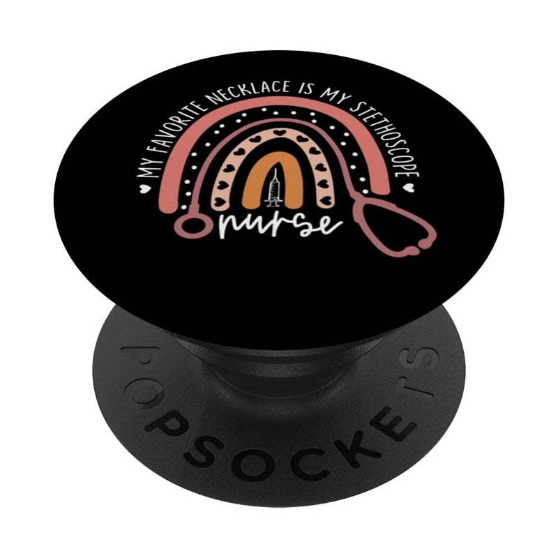[Australia - AusPower] - Nurse Life My Favorite Necklace Is My Stethoscope Rainbow PopSockets Standard PopGrip 