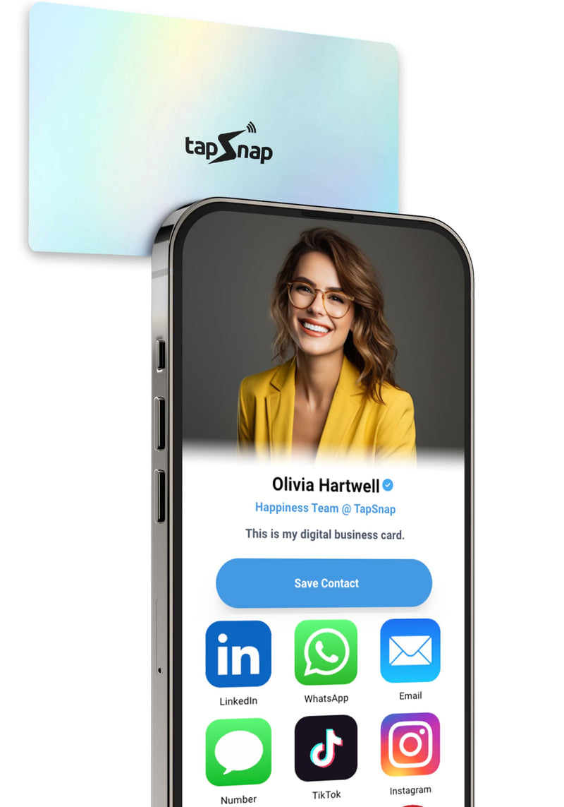 [Australia - AusPower] - Digital Business Card by TapSnap | No Subscription/No Fee | Tap to Share Smart NFC | Custom Business Card | Smart Networking Card | iPhone & Android (Hologram Prism) Hologram Prism 