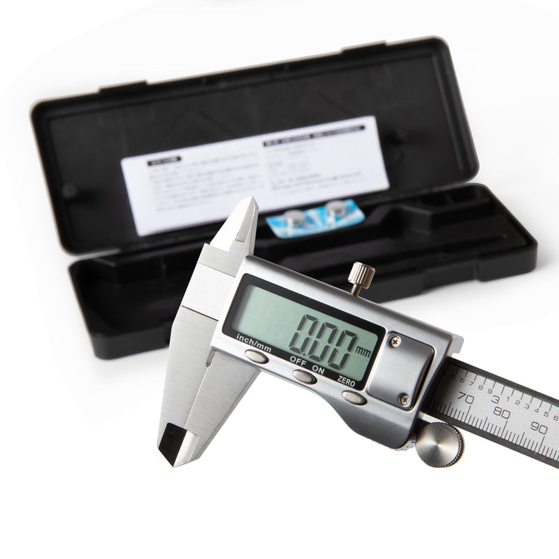 [Australia - AusPower] - All-Metal Digital Caliper 0-6"Measuring Tool, Micrometer Caliper with Auto-Off Feature, Interchangeable Between inches and millimeters for DIY/Household and 3D Printing 6" Stainless Steel 