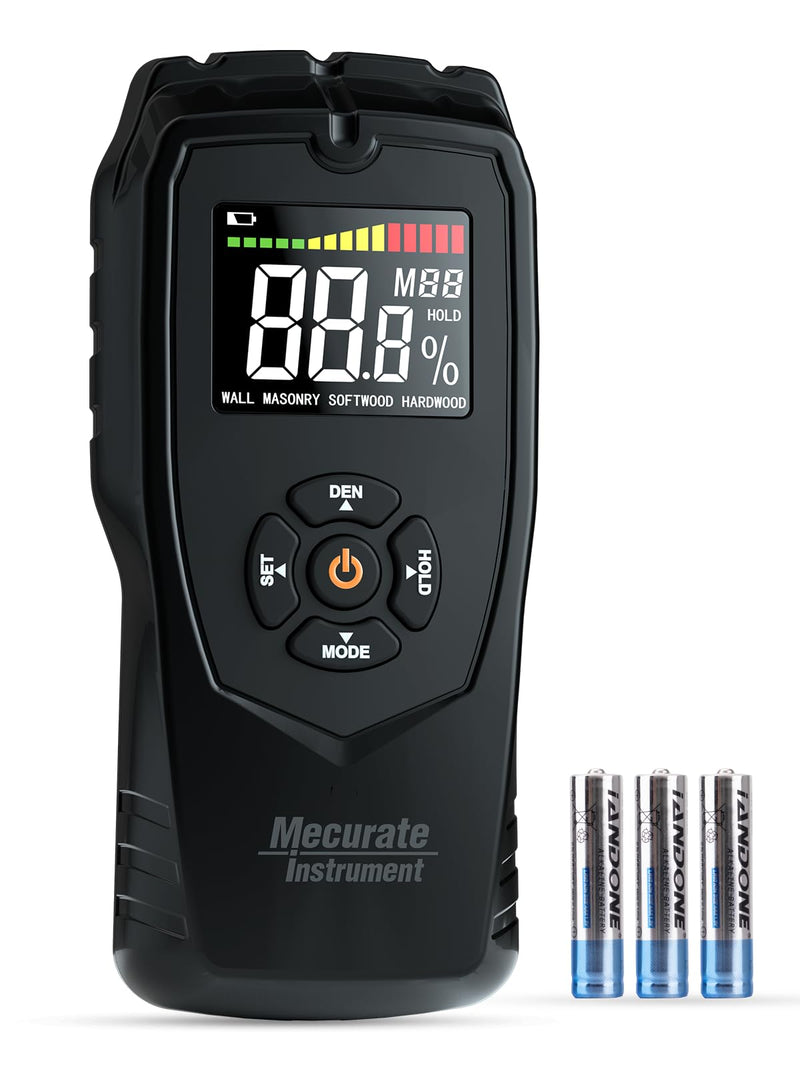 [Australia - AusPower] - Mecurate Pinless Wood Moisture Meter Moisture Detector for Walls, Drywall, Firewood and Building Material Dampness Inspection 