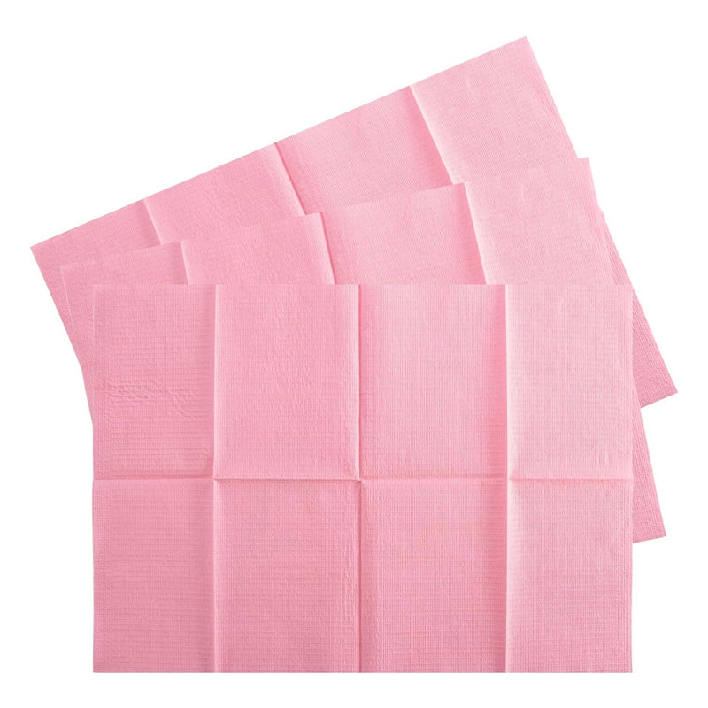 MAQIHAN Tattoo Pads Dental Bibs - Pack of 75 Disposable Waterproof Tattoo Underlay Pink Dental Bibs Manicure Supplies Tattoo Supplies Covers Tattoo Table Clean Mat Pad
