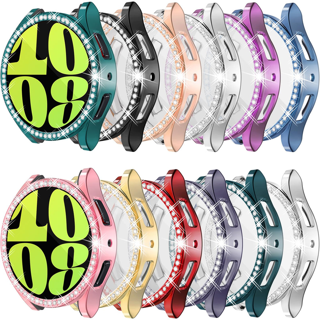 [Australia - AusPower] - [12Pack] RICHONE Bling Screen Protector Case Compatible with Samsung Galaxy Watch 6 40mm 2023, HD Full Protection Flexible TPU Bumper Anti Scratch Watch Cover Face for Women (40 mm) 12 Colors Galaxy Watch 6-40mm 