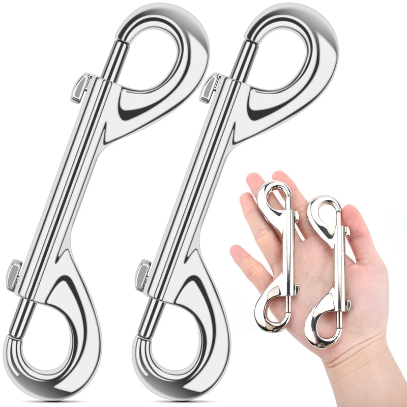 [Australia - AusPower] - ERKOON Extra Large 4.7 inch Double Ended Bolt Snaps Hooks 220lbs Load Capacity Zinc Alloy Buckles for Cats Dogs Horses Heavy Duty Trigger Snap for Water Bucket/Horse Feed/Hammocks/key Chain (2 Pack) 2 Pack 